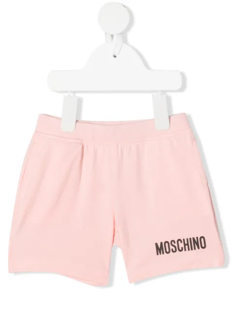 Moschino Kids logo-print track shorts
