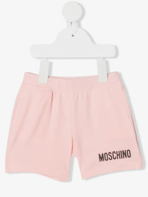 Moschino Kids logo-print track shorts