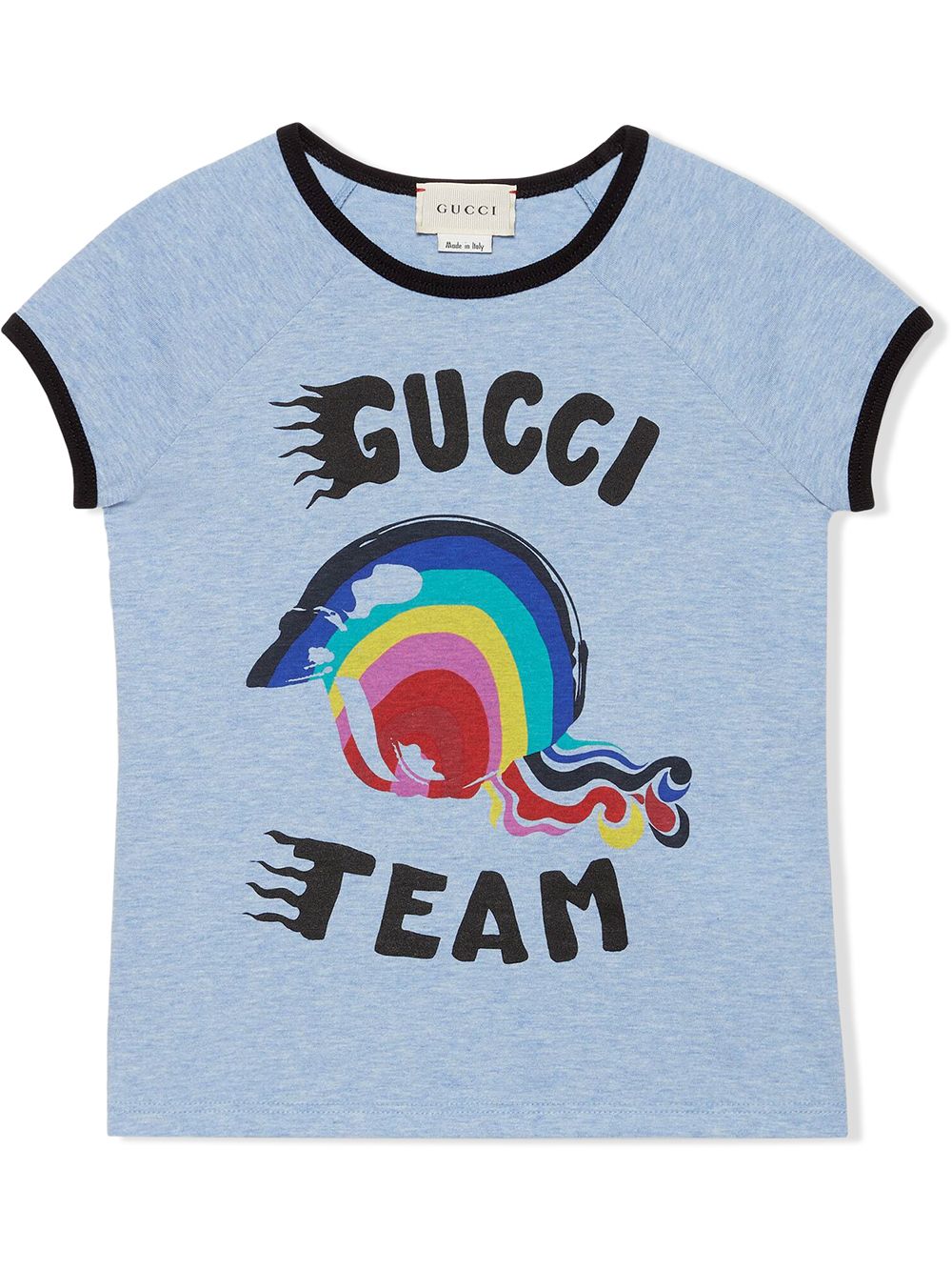 Gucci Kids' Children's Cotton T-shirt With  Team Print In Blue