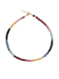 JIA JIA 14kt yellow gold rainbow sapphire bead anklet