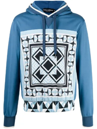 geometric print hoodie