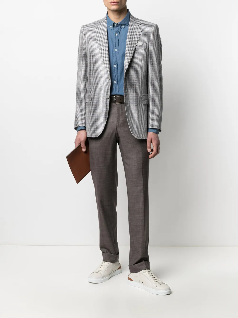 Canali Blazer met enkele rij knopen - Grijs