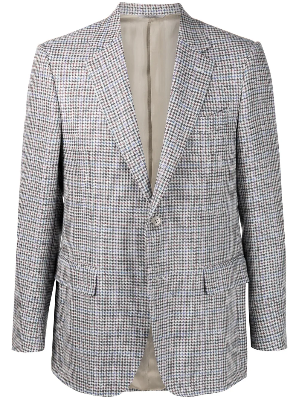 

Canali check print single-breasted blazer - Grey
