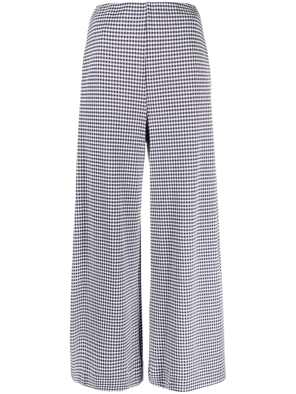 Harris Wharf London Check-print Wide-leg Trousers In Blue