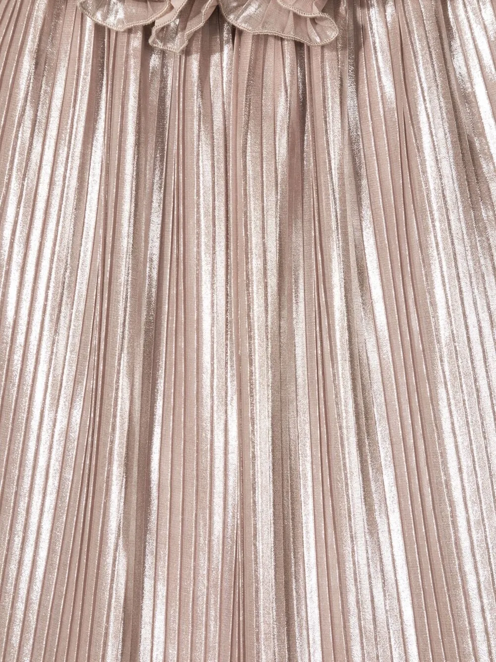 La Stupenderia Luce Metallic Pleated Blouse In Neutrals