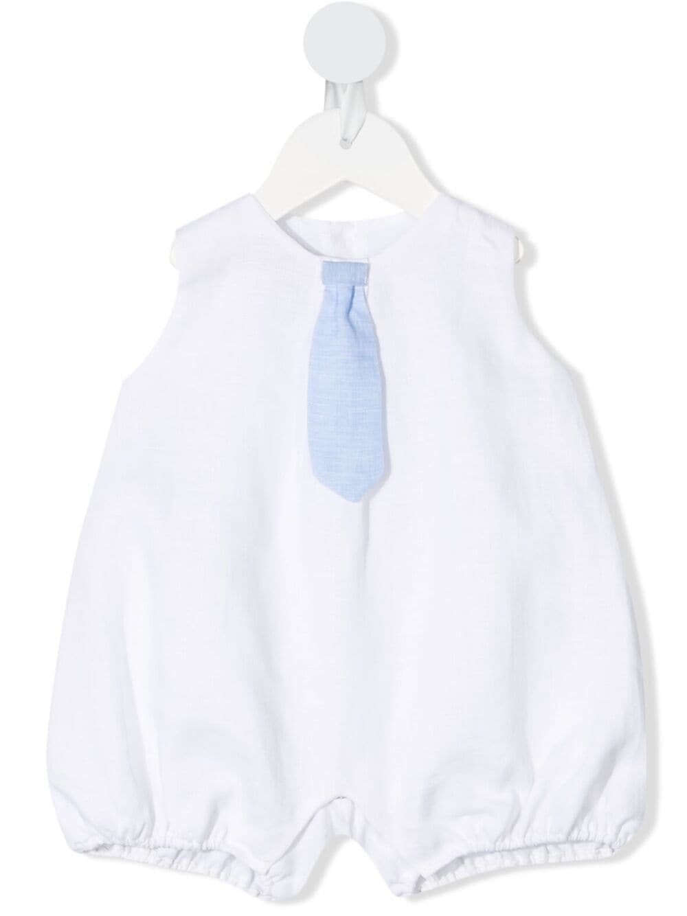 La Stupenderia Babies' 对比系带细节连体短裤 In White