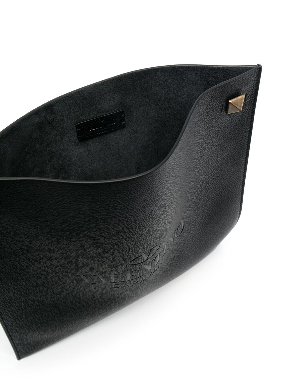 Shop Valentino Logo-embossed Messenger Bag In Black