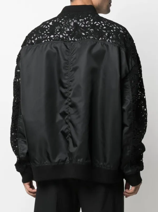 black lace bomber jacket