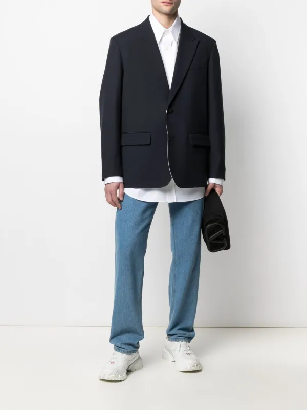 ジャケット VALENTINO Valentino Garavani 'Solid' Blazer Valentino Garavani single-breasted Blazer Jacket | Blue