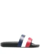 Image 1 of Moncler striped logo-embossed slides