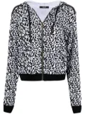 LIU JO leopard-print zipped hoodie - White