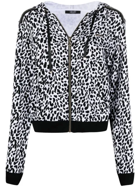 LIU JO leopard-print zipped hoodie