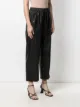 Nude cropped straight-leg trousers