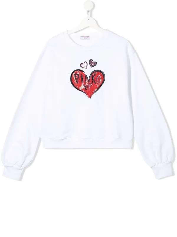 sequin heart sweatshirt