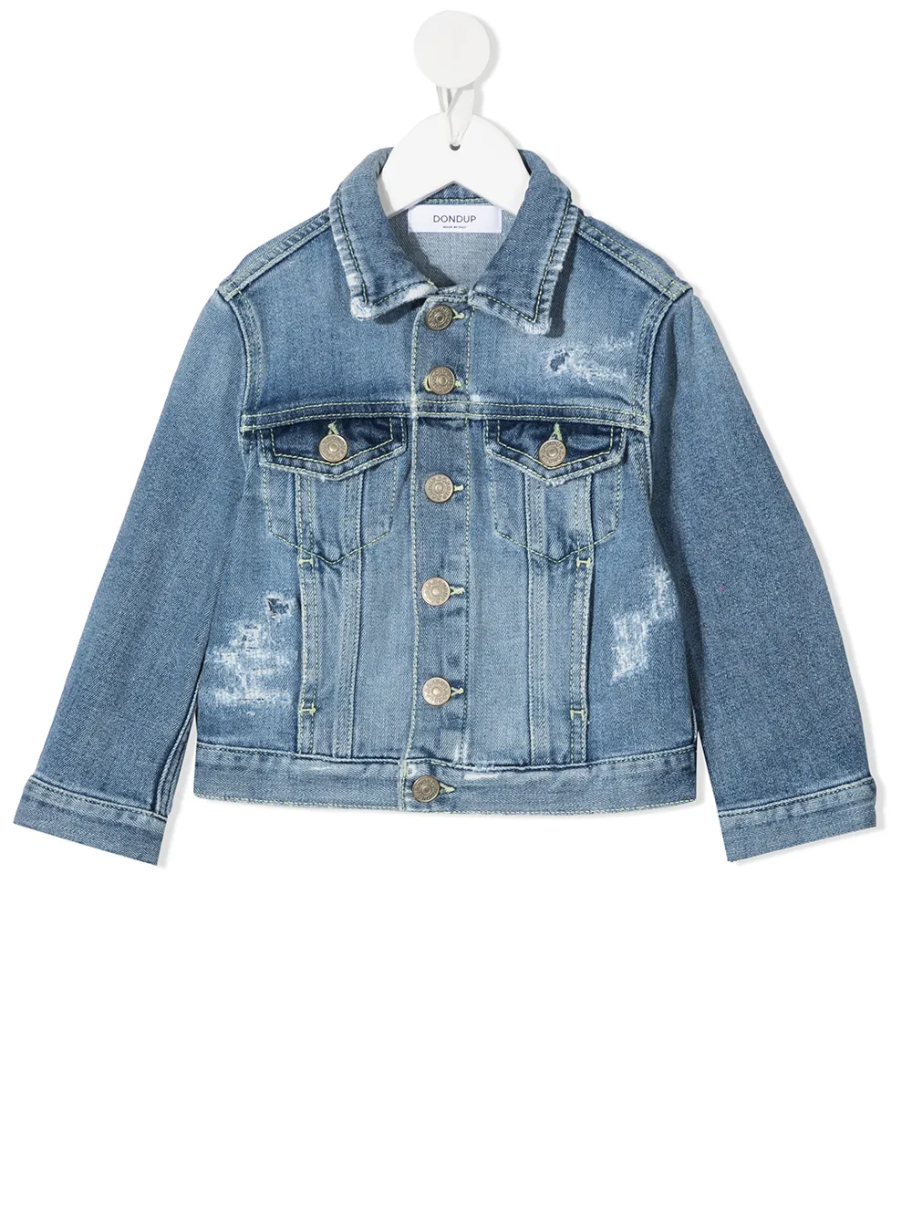 фото Dondup kids джинсовая куртка с эффектом потертости