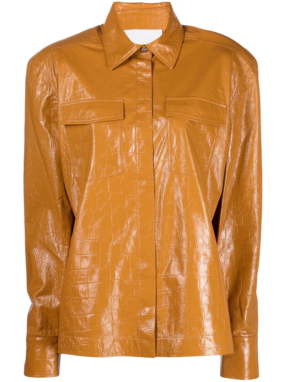 Remain Carina Leather Shirt Jacket In 