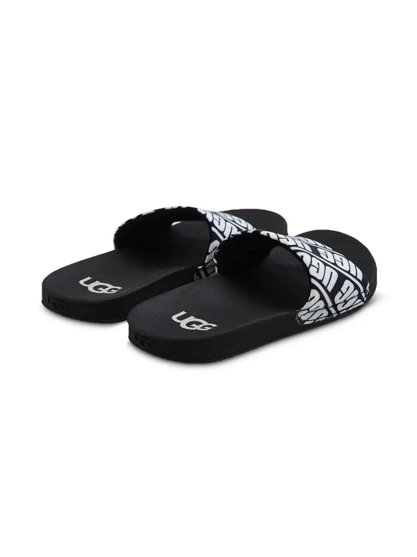 Ugg Kids logo-print Sliders - Black