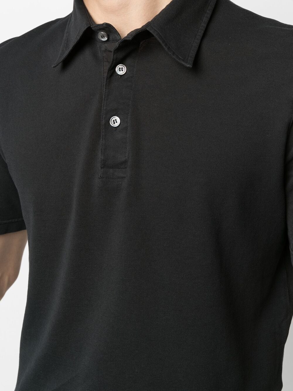Shop Fedeli Short-sleeve Cotton Polo Shirt In Black