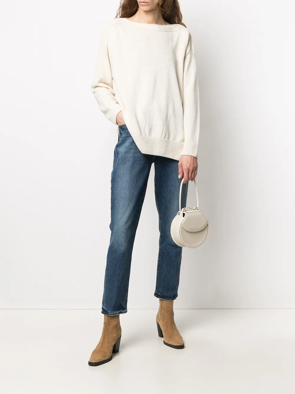 CLOSED BOAT-NECK KNIT JUMPER 