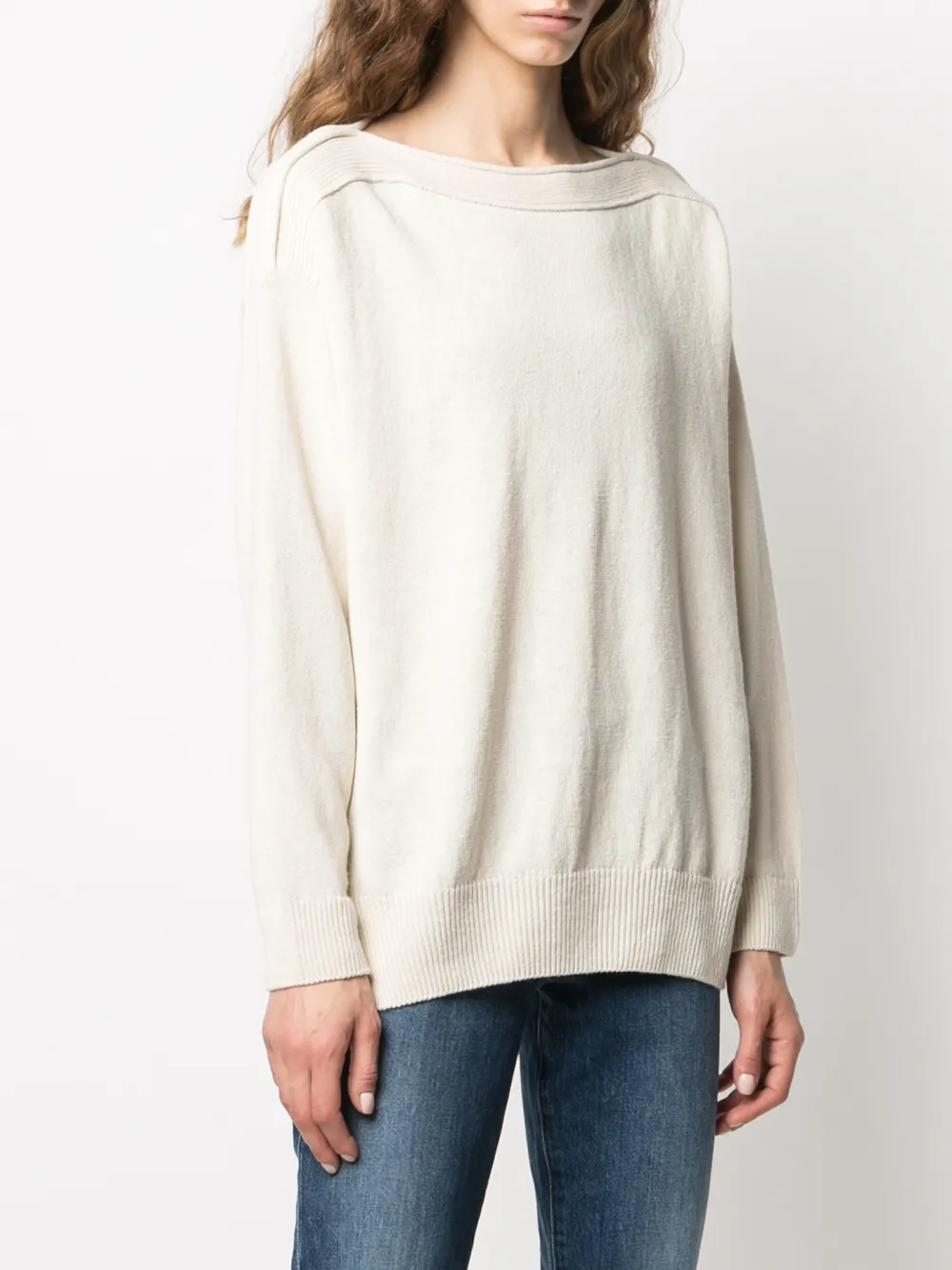 CLOSED BOAT-NECK KNIT JUMPER 