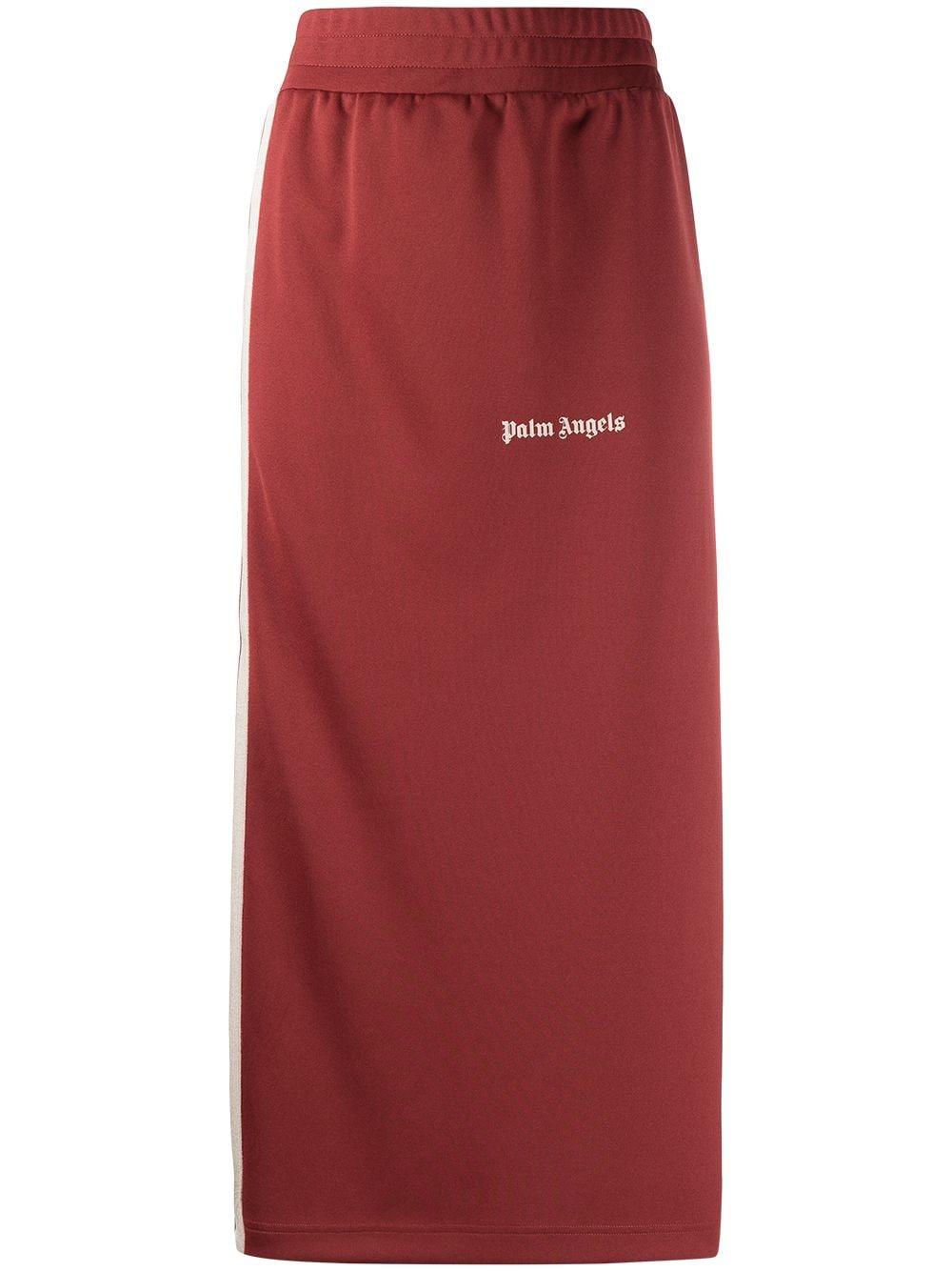 Palm Angels Side-stripe Logo-pint Skirt In Red