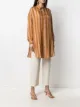 Mes Demoiselles vertical-stripe long silk shirt