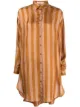 Image 1 of Mes Demoiselles vertical-stripe long silk shirt