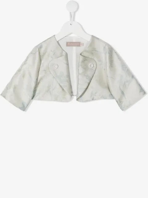 La Stupenderia Magda floral jacquard cropped jacket 