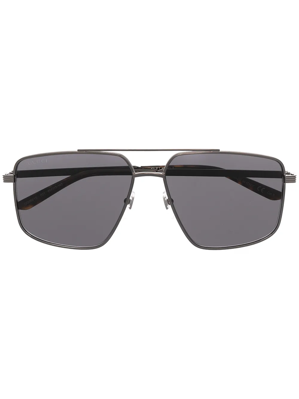 Gucci Pilot-frame Double-bridge Sunglasses In Rutenium