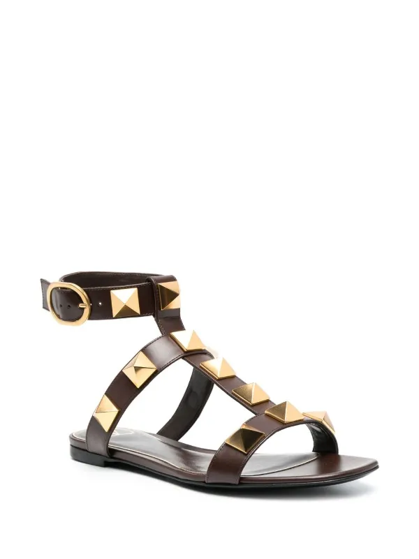 Valentino gold rockstud sandals cheap