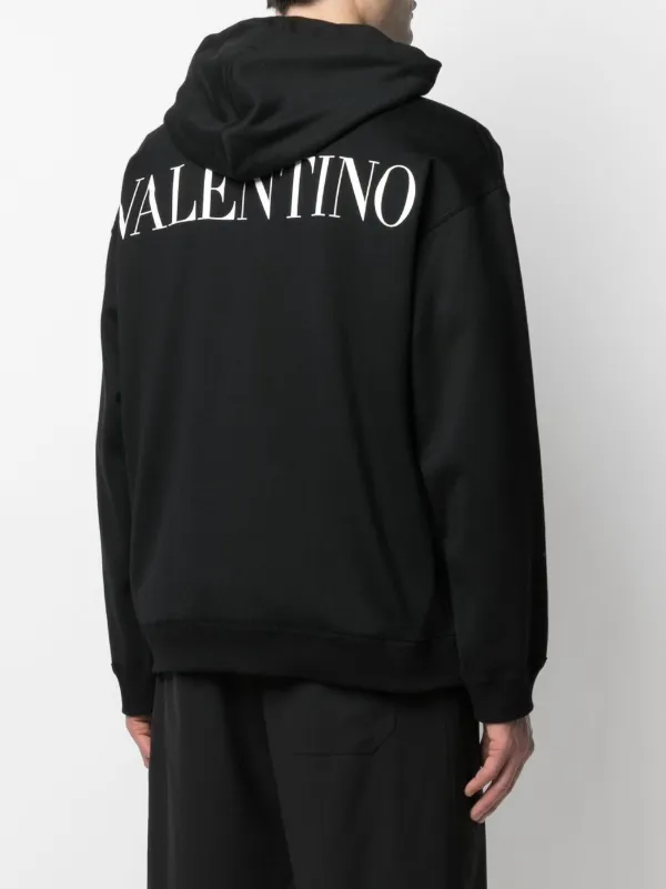 Valentino Garavani Logo Floral Lace Hoodie Farfetch