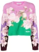 Image 1 of Valentino cropped floral embroidered jumper