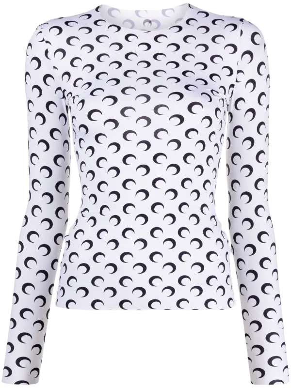 Marine Serre Crescent moon-print Top - Farfetch