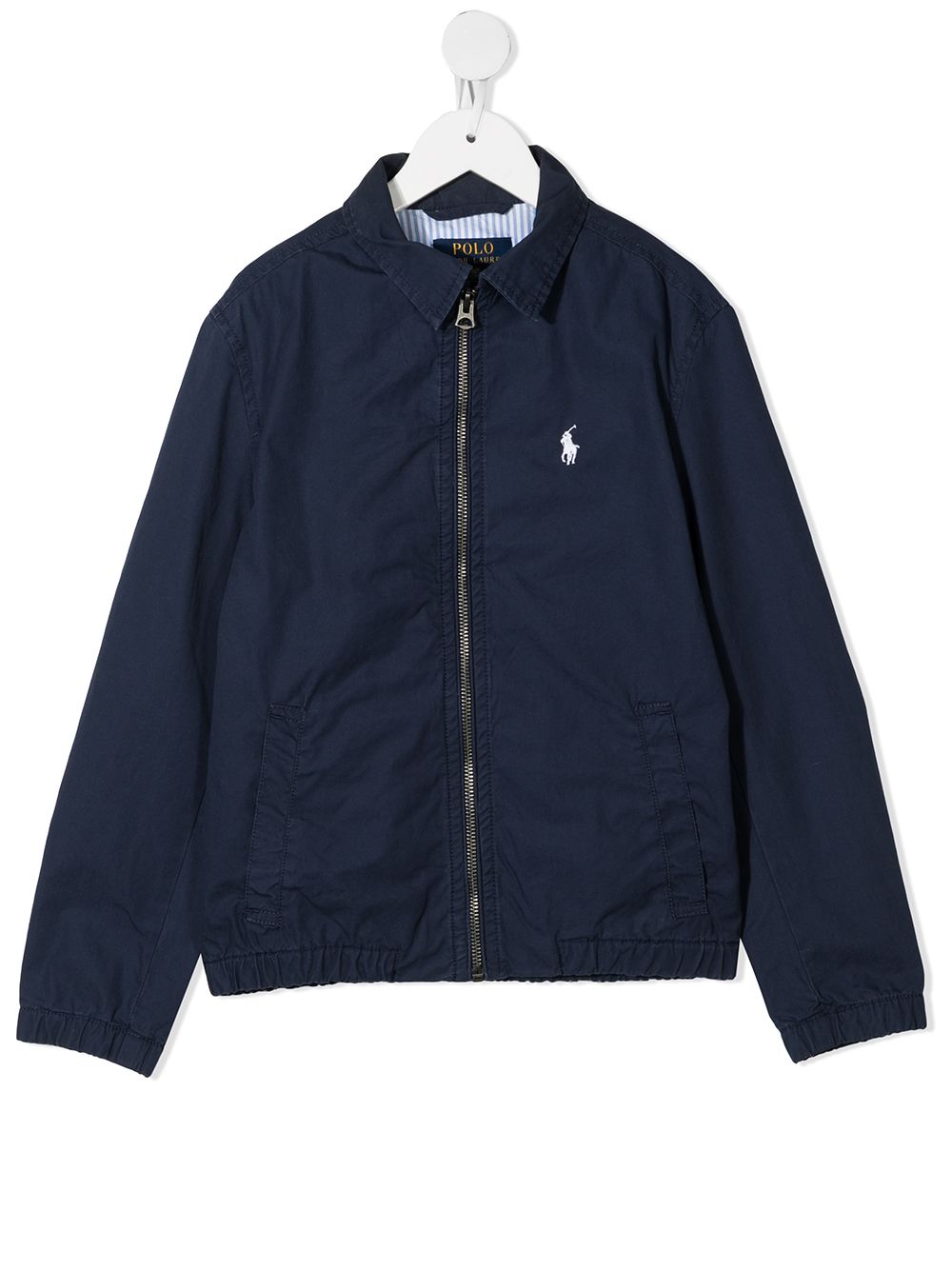 Shop Ralph Lauren Embroidered Logo Jacket In Blue