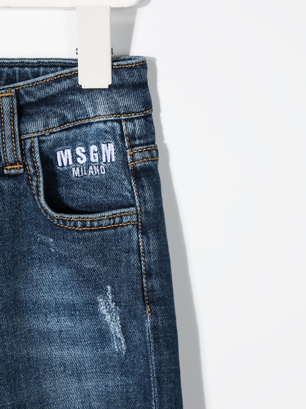 фото Msgm kids джинсы прямого кроя с логотипом