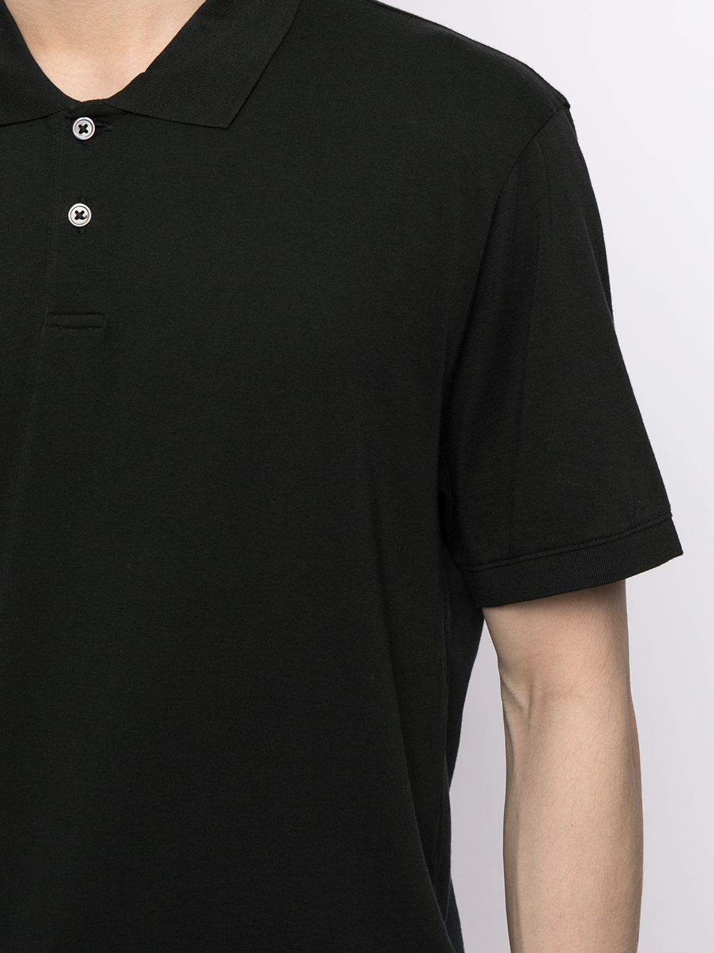 Shop James Perse Lotus Polo Shirt In Black