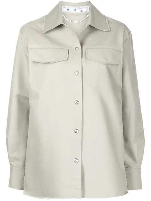 Off-White raw-edge shirt jacket