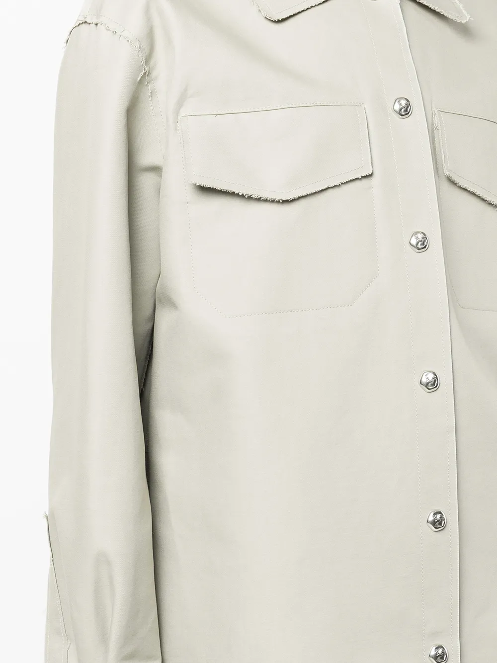 Off-White Shirtjack met gerafelde afwerking Grijs