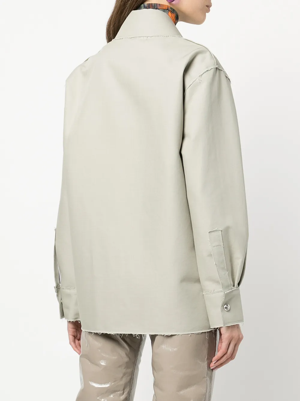 Off-White Shirtjack met gerafelde afwerking Grijs