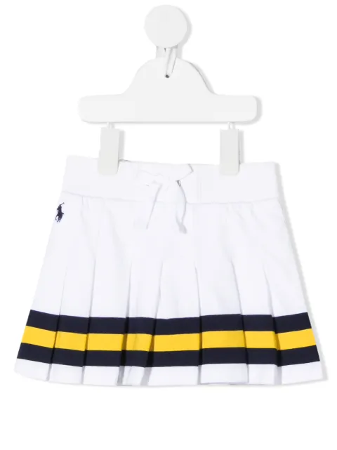 Ralph Lauren Kids تنورة ميني بكسرات وطبعة خطوط