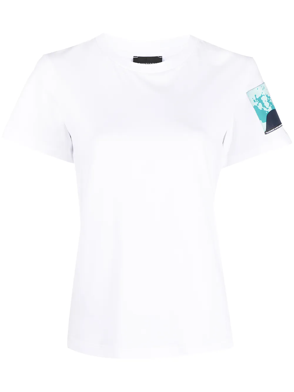 

Emporio Armani graphic print-sleeve T-shirt - White