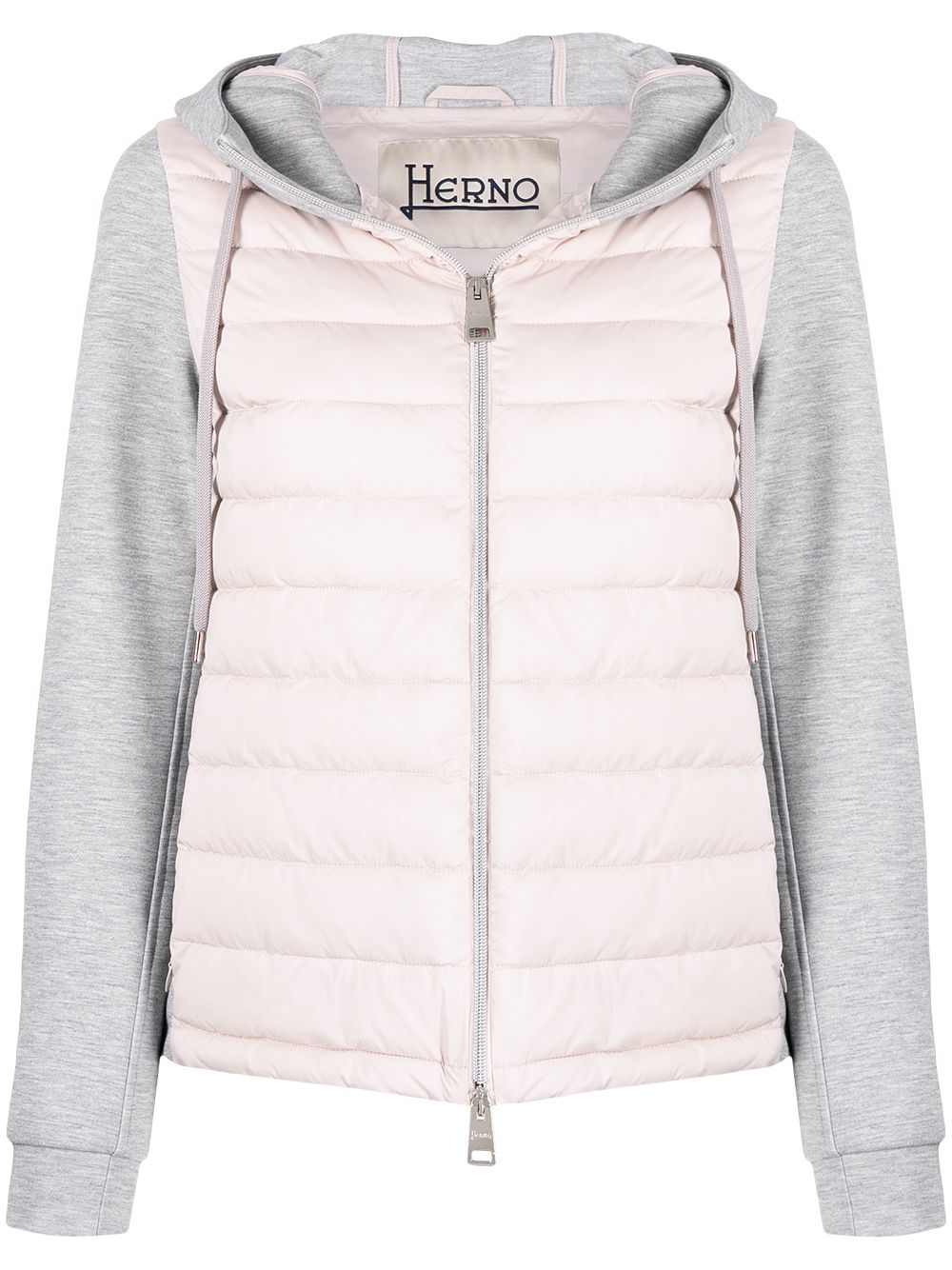 Herno Padded Panelled Hooded Jacket In Multi