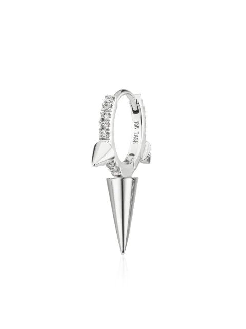 MARIA TASH 18kt white gold triple spike diamond huggie earring