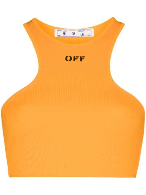 Off-White Regata cropped com estampa de logo