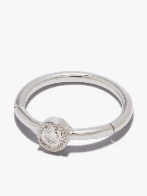 MARIA TASH Scalloped Clicker ピアス 8mm 18Kホワイトゴールド