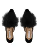 Aquazzura Boudoir feather-detail slippers