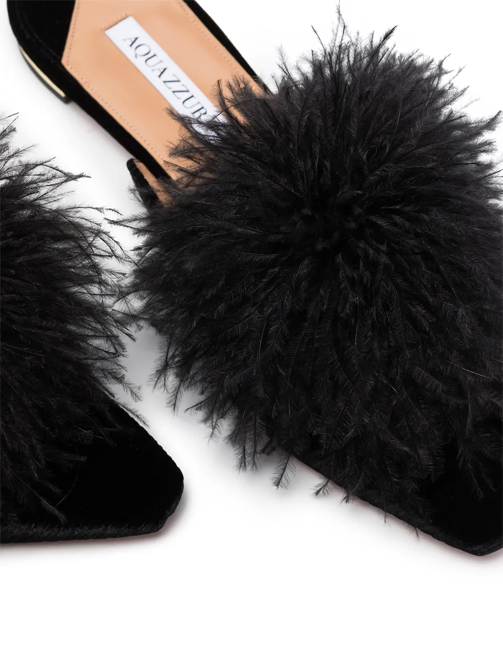 Image 2 of Aquazzura Boudoir feather-detail slippers
