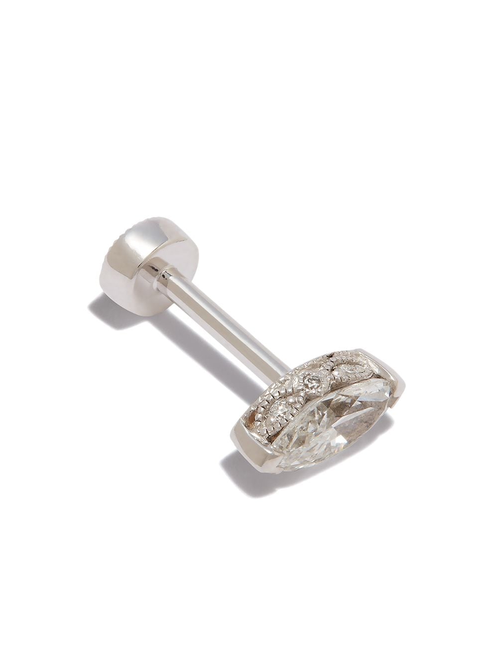 Shop Maria Tash 18kt White Gold Marquise-diamond Stud Earring
