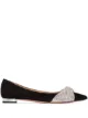 Image 1 of Aquazzura crystal twist suede ballerina shoes