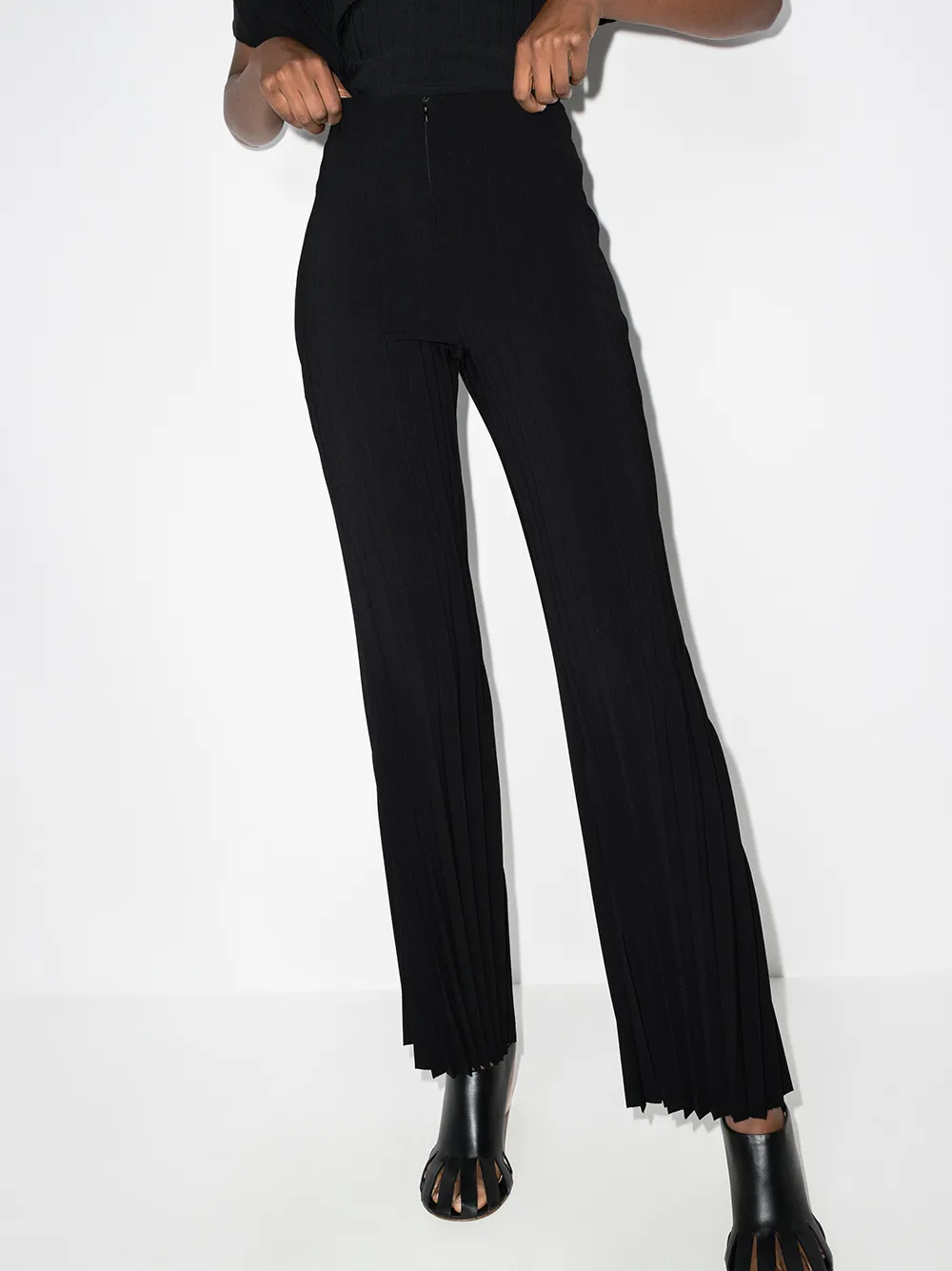 Image 2 of A.W.A.K.E. Mode pleated flare trousers